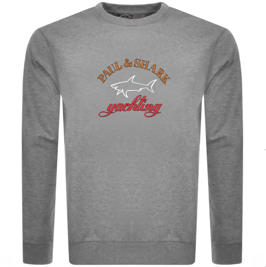 Alternative Image for ProductPaul And Shark Crew Neck Logo Sweatshirt Grey1